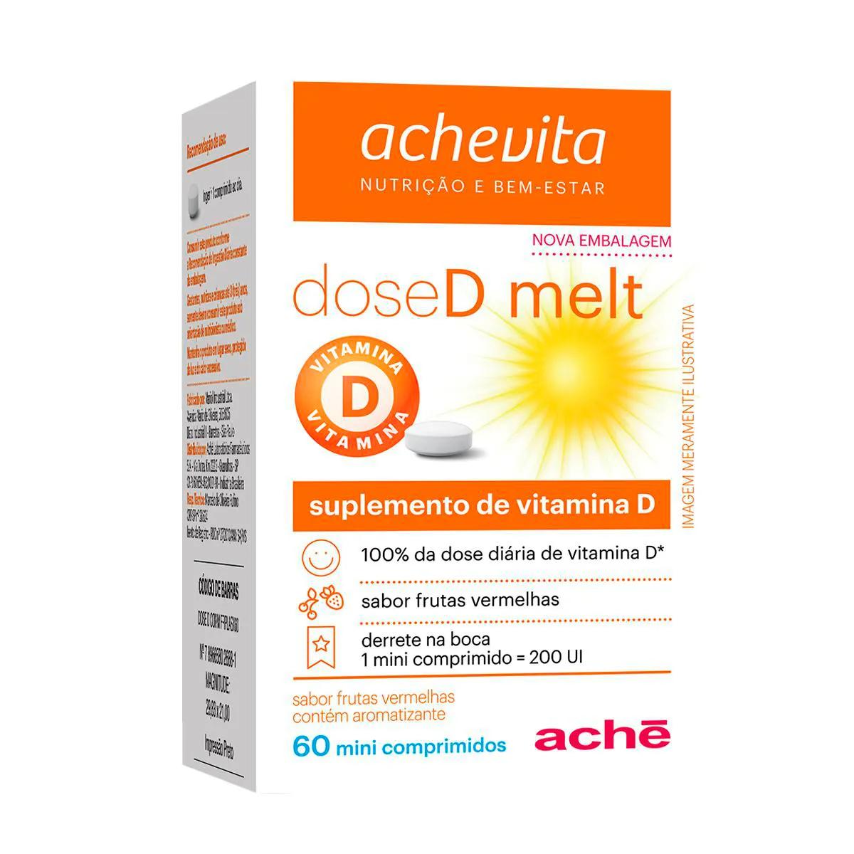 Suplemento de Vitamina D Dose D Melt 200UI com 60 comprimdos
