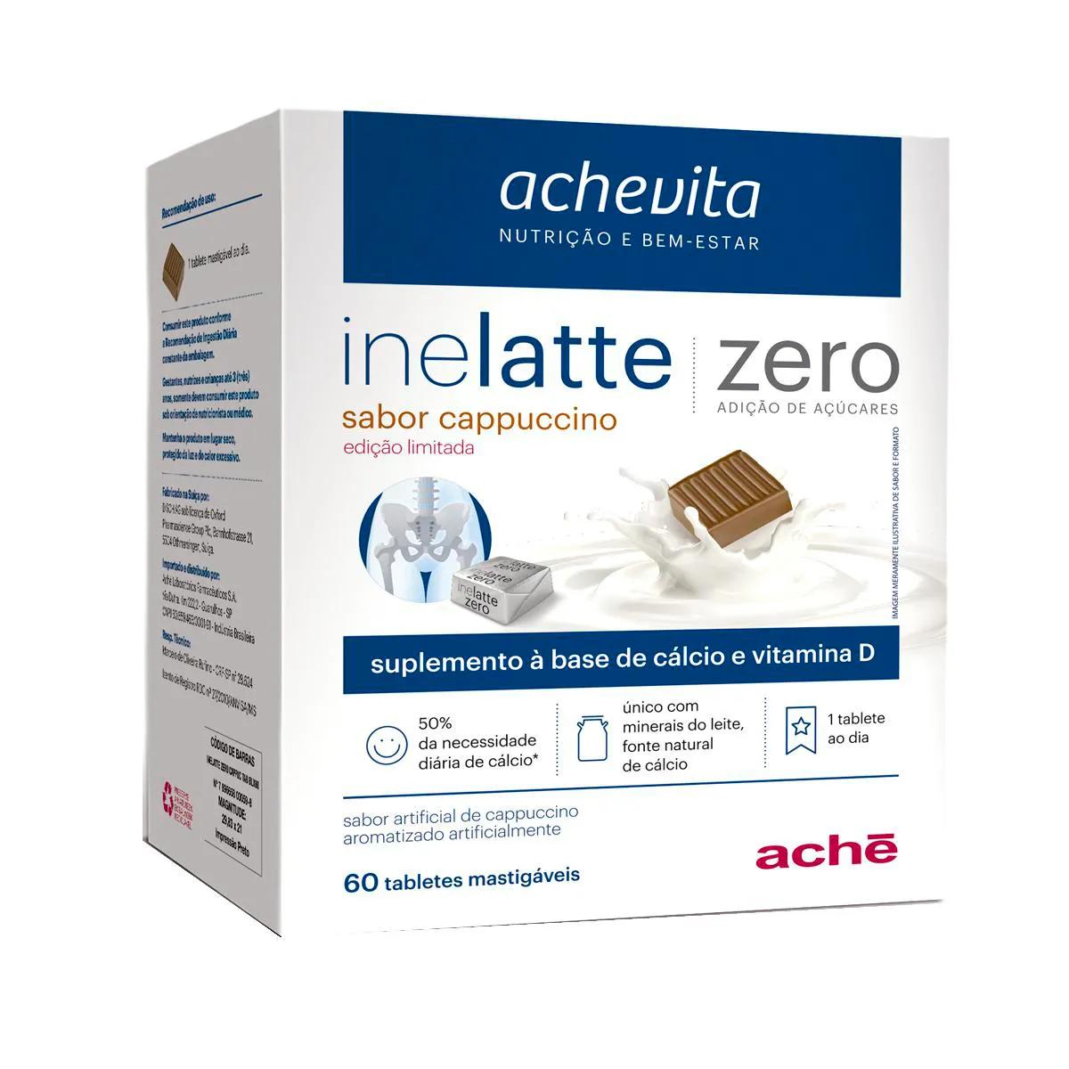Suplemento Alimentar Inelatte Zero Sabor Cappuccino com 60 tabletes
