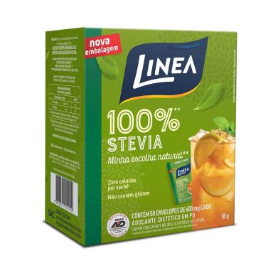 Adoçante Pó Linea 100% Stevia com 50 sachês de 600mg cada