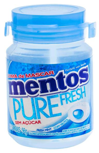Mentos Pure Fresh Chiclete Sem Açúcar Sabor Fresh Mint com 28 unidades