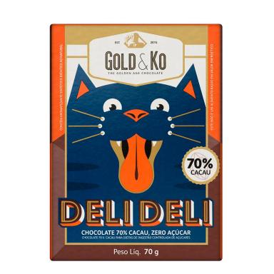 Chocolate 70% Cacau Deli Deli Zero Açúcar