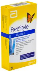 Tiras para Teste de Glicemia Freestyle Optium 25 Unidades
