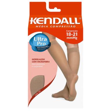 Meia Feminina Kendall Média Compressão 3/4 Cor Bege Tamanho M com 1 par