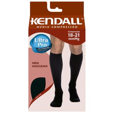 Meia Masculina Kendall Média Compressão 3/4 Cor Preta Tamanho M com 1 par