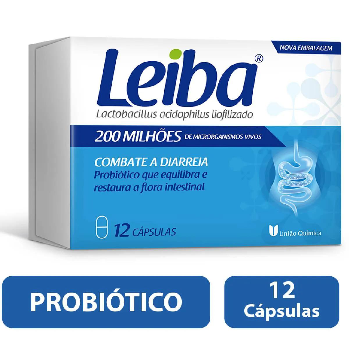 Leiba 200MI Probiótico com 12 cápsulas