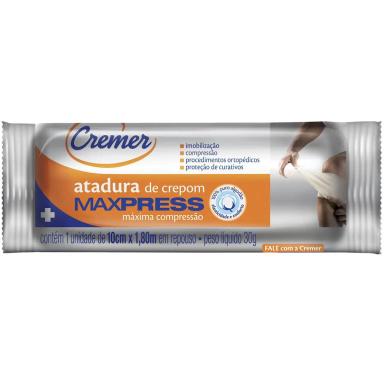Ataduras de Crepe Maxpress 100% algodão rolo com 10cm x 1,8m