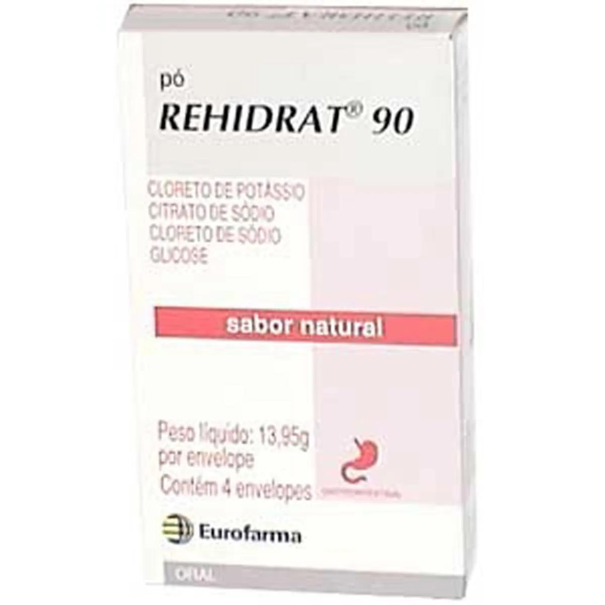 Rehidrat 90 Sabor Natural Pó 4 envelopes de 13,95g