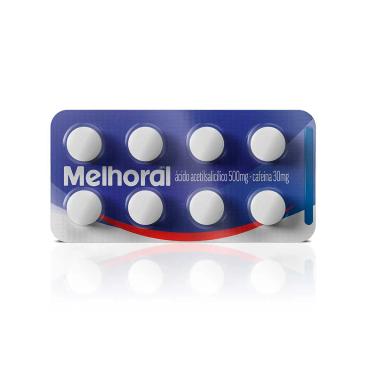Melhoral Ácido Acetilsalicílico 500mg + Cafeína 30mg 8 comprimidos