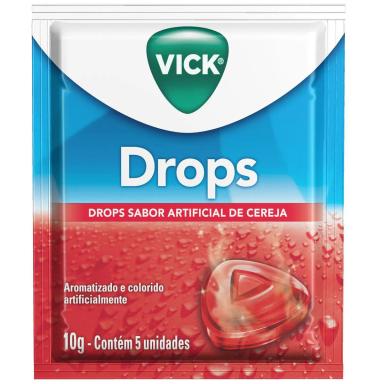 Pastilha Vick Drops Sabor Cereja 5 unidades