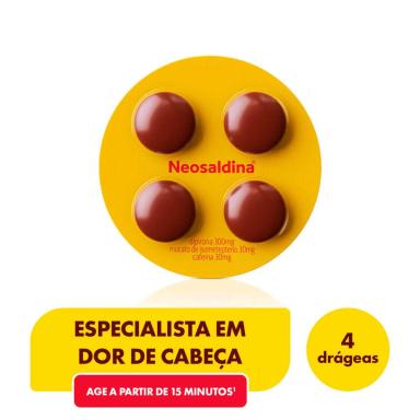 Neosaldina Dipirona 300mg + Mucato de Isometepteno 30mg + Cafeína 30mg 4 drágeas