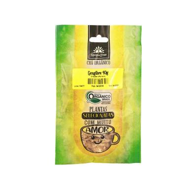 CHá DE GENGIBRE ORGâNICO 100% LASCAS KAMPO DE ERVAS 40 G