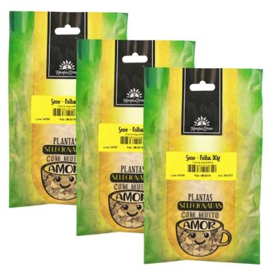 KIT 3 SENE VERDADEIRO PURA FOLHA SECA CASSIA ANGUSTIFOLI 90G