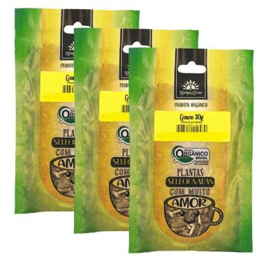 KIT 3 GUACO ORGâNICO PURA FOLHA KAMPO DE ERVAS 30G CADA