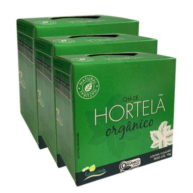 KIT 3 HORTELã MENTHA ARVENSIS ORGâNICA CAMPO VERDE 30 SACHêS