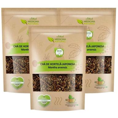 KIT 3 MENTHA ARVENSIS HORTELã 50 GR CADA MEDICINA NATURAL