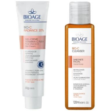 KIT SABONETE FACIAL E VITAMINA C PURA 20% - BIOAGE