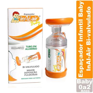 ESPAçADOR INFANTIL BABY INAL-AIR RSMED BOMBINHA MEDICAMENTO AEROSOL (ASMA/FALTA DE AR) - PARA BEBê DE (0 A 2 ANOS)