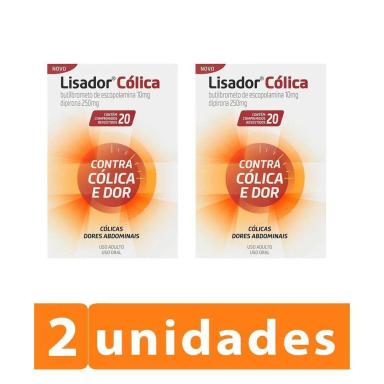 KIT 2 LISADOR CóLICA 20 COMPRIMIDOS REVESTIDOS