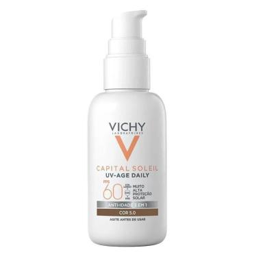 PROTETOR SOLAR CAPITAL SOLEIL UV-AGE DAILY COR 5.0 FPS 60 VICHY 40G