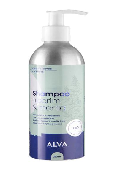 SHAMPOO ALECRIM E MENTA - CABELOS MISTOS A OLEOSOS ALVA