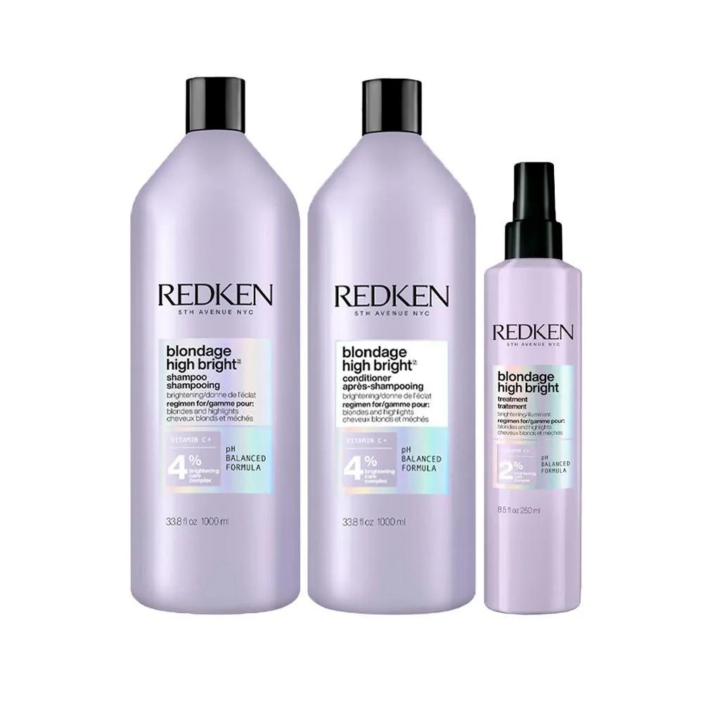 KIT REDKEN BLONDAGE HIGH BRIGHT - PRé SHAMPOO E SHAMPOO E CONDICIONADOR 1000 ML