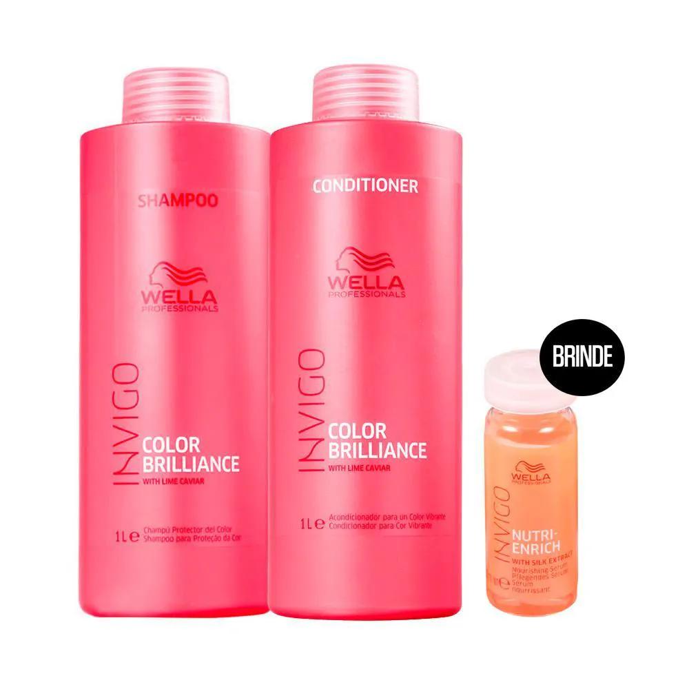 KIT WELLA PROFESSIONALS INVIGO COLOR BRILLIANCE PROFISSIONAL - SHAMPOO E CONDICIONADOR + BRINDE AMPOLA 10ML