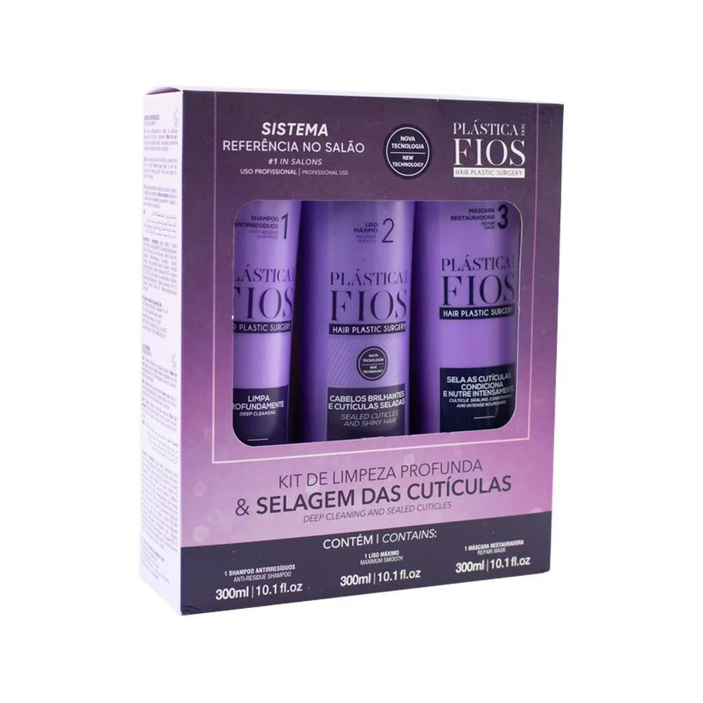 KIT CADIVEU PLáSTICA DOS FIOS - SHAMPOO E ATIVO ANTIFRIZZ E MáSCARA
