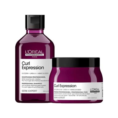 KIT L'OREáL PROFESSIONNEL SERIE EXPERT CURL EXPRESSION - SHAMPOO ANTIRRESíDUOS E MáSCARA 500 ML