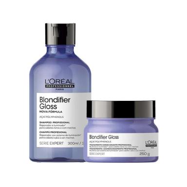 KIT L'ORéAL PROFESSIONNEL SERIE EXPERT BLONDIFIER GLOSS - SHAMPOO E MáSCARA