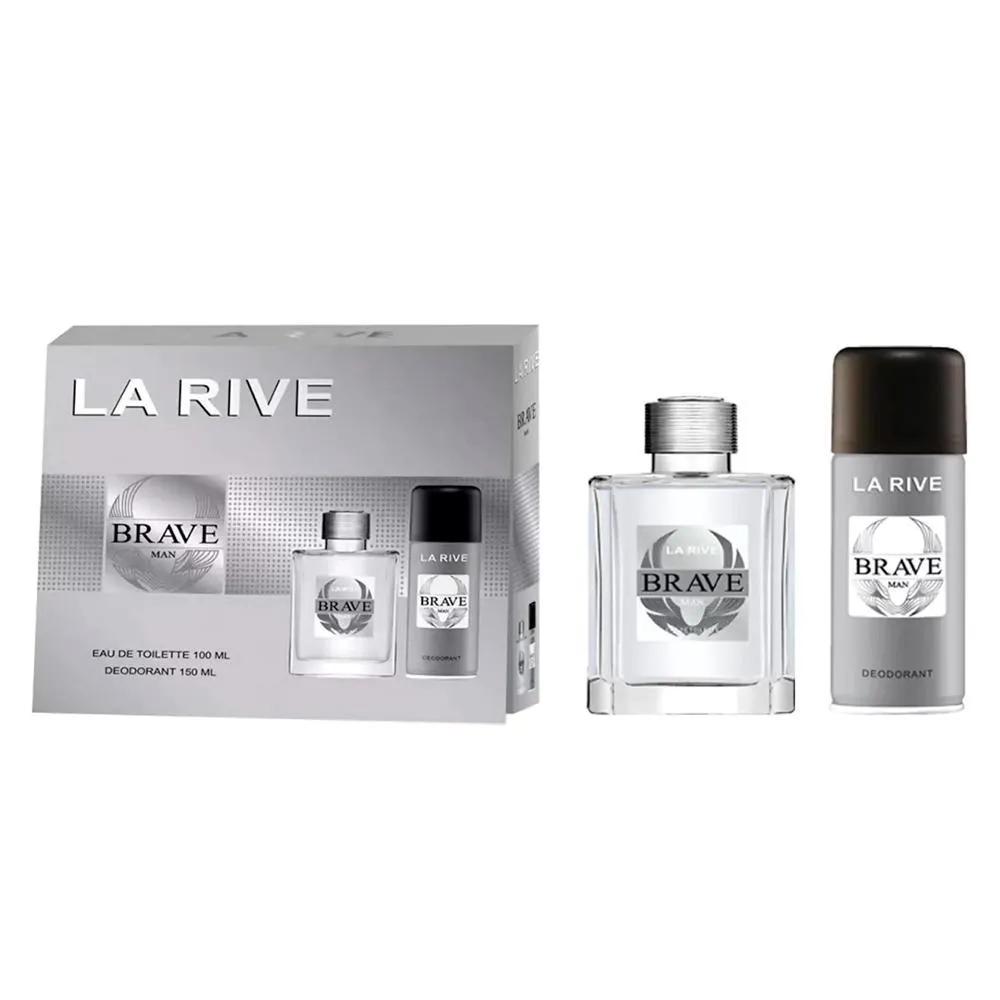 KIT LA RIVE BRAVE MAN EDT PERFUME MASCULINO 100ML E DESODORANTE 150ML
