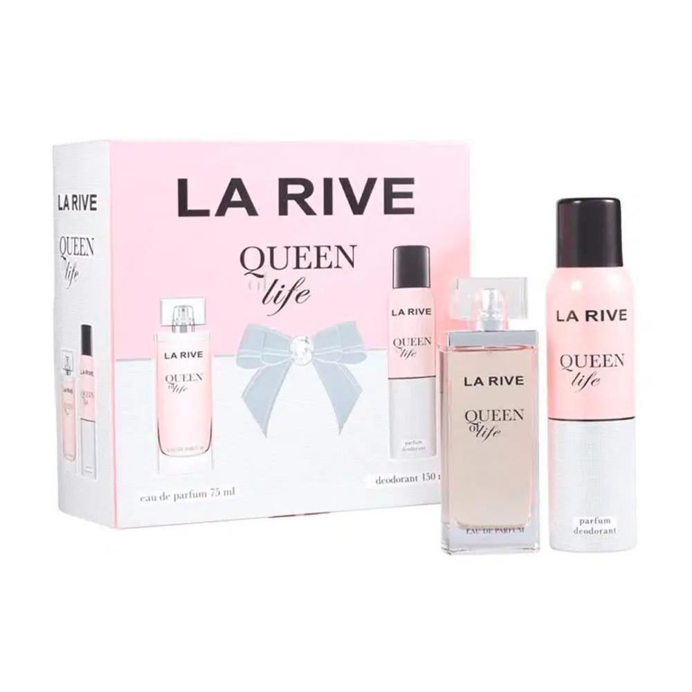 KIT LA RIVE QUEENN OF LIFE EDT PERFUME FEMININO 75ML E DESODORANTE 150ML