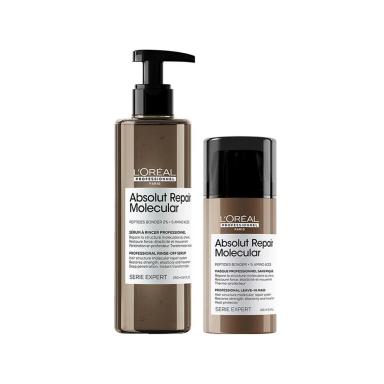 KIT L'ORéAL PROFESSIONNEL ABSOLUT REPAIR MOLECULAR – LEAVE-IN 100ML E SéRUM 250ML