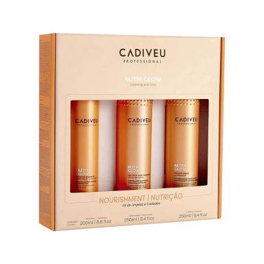 KIT CADIVEU NUTRI GLOW - SHAMPOO 250ML E CONDICIONADOR 250ML E BOOSTER 200ML