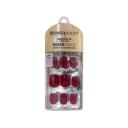 ABSOLUTE NEW YORK MAGIQUICK UNHAS POSTIçAS CURTA AUTOCOLANTE QUADRADA BURGUNDY RED 24 UNIDADES