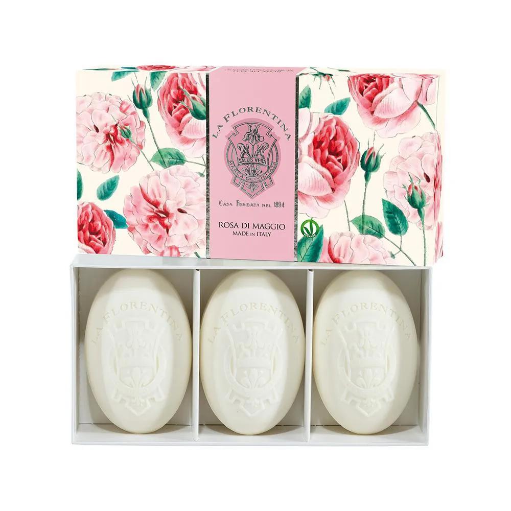 KIT LA FLORENTINA ROSAS DE MAIO SABONETE EM BARRA 3X150G