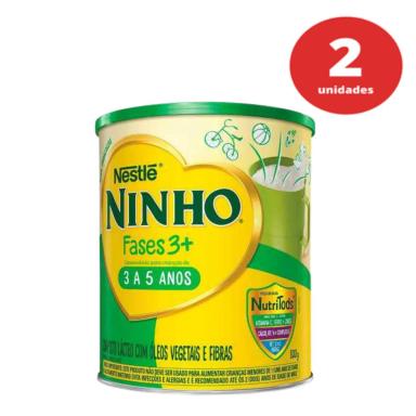 KIT C/2 FÓRMULA INFANTIL EM PÓ NESTLÉ NINHO FASES 3+ EM LATA DE 800G