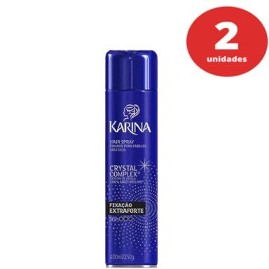 KIT C/2 SPRAY FIXADOR PARA CABELO KARINA CONTROLE &amp;amp;AMP; VOLUME FIXAÇÃO EXTRA FORTE 400ML