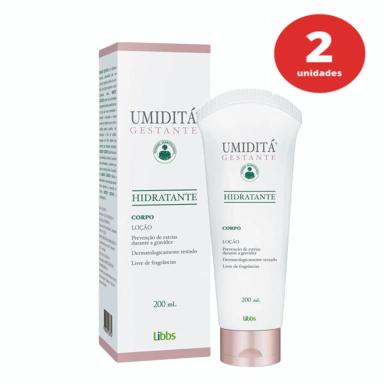 KIT C/2 UMIDITÁ GESTANTE LOÇÃO HIDRATANTE COM 200ML