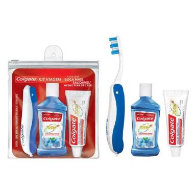 KIT COLGATE TOTAL 12 VIAGEM COM 1 PASTA DE DENTE DE 30G + 1 ESCOVA DE DENTE + 1 ENXAGUANTE BUCAL DE 60ML
