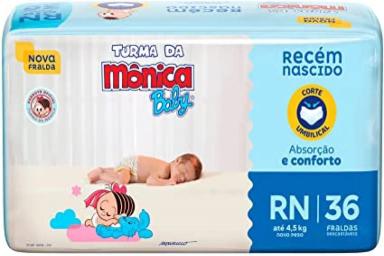 FRALDA TURMA DA MôNICA BABY JUMBO RN 36 UNIDADES