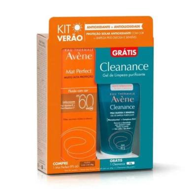 KIT PROTETOR SOLAR MAT PERFECT FPS 60 E GEL DE LIMPEZA PROFUNDA AVèN