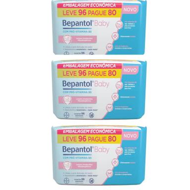 KIT 3 LENçOS UMEDECIDOS BEPANTOL BABY 96 UNIDADES