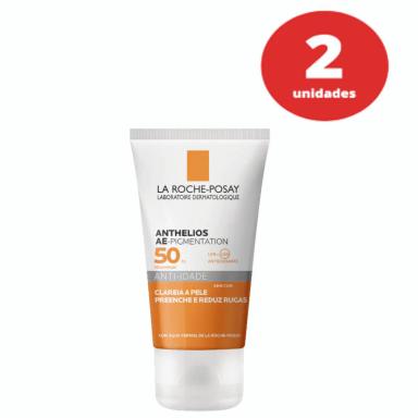 KIT C/2 PROT SOLAR CLAREADOR LA ROCHE-POSAY ANTHELIOS AE-PIGMENTATION FPS50 SEM COR 40G