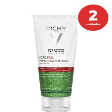 KIT C/2 VICHY DERCOS MICRO PEEL SHAMPOO ESFOLIANTE ANTICASPA 150G