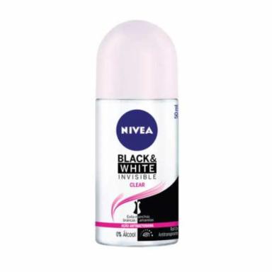 DESODORANTE ANTITRANSPIRANTE ROLL-ON NIVEA INVISIBLE BLACK &amp;amp;AMP; WHITE CLEAR FEMININO 50ML