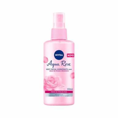 HIDRATANTE FACIAL NIVEA MIST AQUA ROSE ÁGUA DE ROSAS ORGÂNICA SPRAY COM 150ML