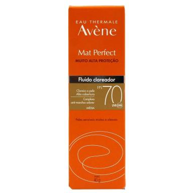 PROTETOR SOLAR FACIAL AVèNE MAT PERFECT FLUIDO CLAREADOR MéDIA FPS70 COM 40G
