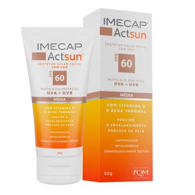 PROTETOR SOLAR IMECAP ACTSUN FPS60 PELE MÉDIA COM 50G
