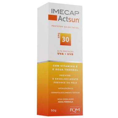 PROTETOR SOLAR FACIAL IMECAP ACTSUN FPS30 SEM COR COM 50G
