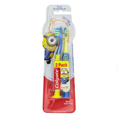 ESCOVA DENTAL COLGATE MINIONS 2 - 5 ANOS COM 2 UNIDADES